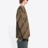 Wollpullover mit Rundhalsausschnitt und durchgehendem Logo „Hellbraun“ 657401T32002900