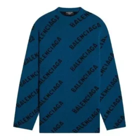 Wollpullover mit Rundhalsausschnitt und durchgehendem Logo „Petrol Blue“ 657400T15672470 Wollpullover mit Rundhalsausschnitt und durchgehendem Logo „Petrol Blue“ 657400T15672470