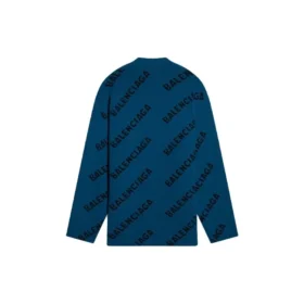 Wollpullover mit Rundhalsausschnitt und durchgehendem Logo „Petrol Blue“ 657400T15672470 Wollpullover mit Rundhalsausschnitt und durchgehendem Logo „Petrol Blue“ 657400T15672470