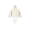 XXXL T-Shirt-Hoodie mit Aufnähern, Oversize „Ecru“ 720406TNVD99784