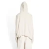 XXXL T-Shirt-Hoodie mit Aufnähern, Oversize „Ecru“ 720406TNVD99784