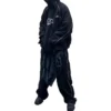 XXXL T-Shirt-Hoodie mit Aufnähern, Oversize „Schwarz“ 720406TNVD91070