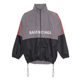Zweifarbige Shell-Jacke mit Logo-Print „Grau“ 534317TDO051408